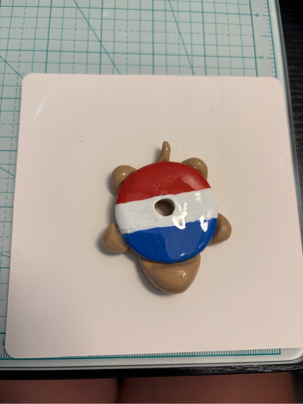 Patriotic handmade clay turtle💙❤️🤍✨ - Picture 4 of 4